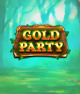 Discover the fairy-tale forest of the Gold Party game by Pragmatic Play, featuring a charming wooden sign engraved with golden letters. The backdrop of misty green forest that adds a sense of mystery to the overall ambiance. Ideal for fans of magical and nature-inspired games, promising a captivating gaming experience. 